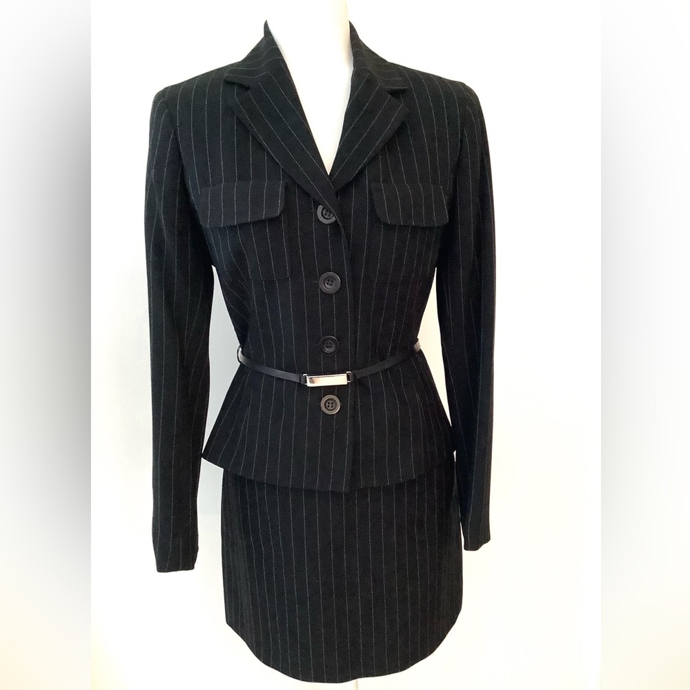 Bebe Pinstriped Suit